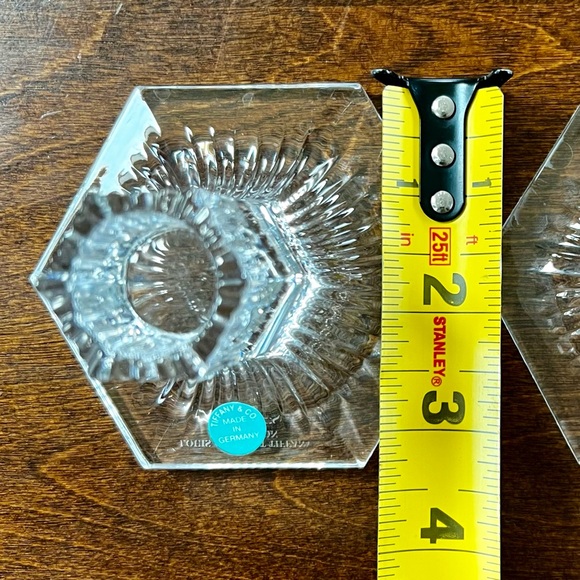 Tiffany & Co. 1992 Lotus Comfort Collection Candlestick Holders Fine Crystal Set - Picture 6 of 8